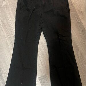 Torrid Black Embellished Bombshell Flare Super Soft Jeans